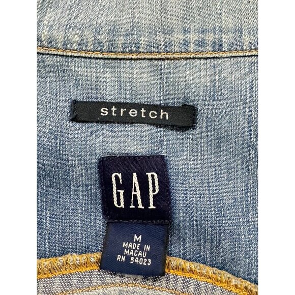 GAP Y2K 90's Jacket Women's Size Medium‎ Button Up Medium Wash Blue Denim Jean - Picture 5 of 11